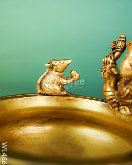 Brass Ganesha Urli - 7 inch - WL4869 Brass Urli