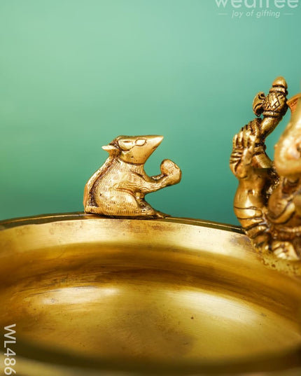 Brass Ganesha Urli - 7 inch - WL4869 Brass Urli