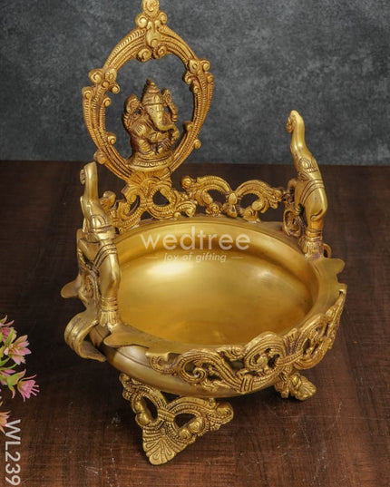 Brass Ganesha Urli - Wl2398