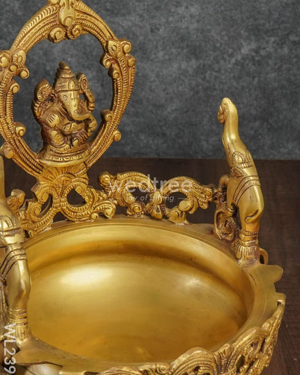 Brass Ganesha Urli - Wl2398