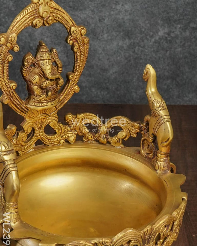 Brass Ganesha Urli - Wl2398