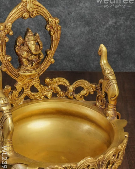 Brass Ganesha Urli - Wl2398