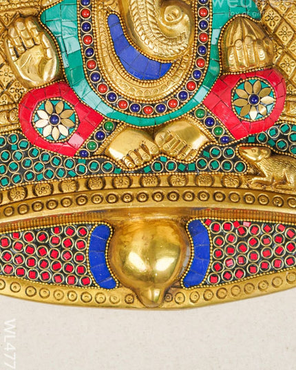 Brass Balaji Wall Hanging With Stone Work - 15 Inch Wl4778