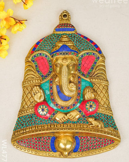 Brass Balaji Wall Hanging With Stone Work - 15 Inch Wl4778