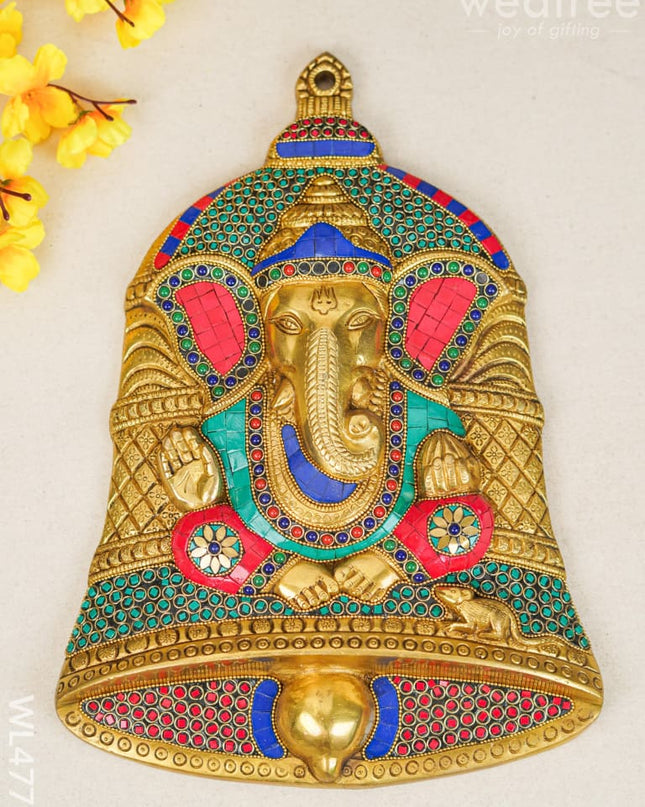 Brass Balaji Wall Hanging With Stone Work - 15 Inch Wl4778
