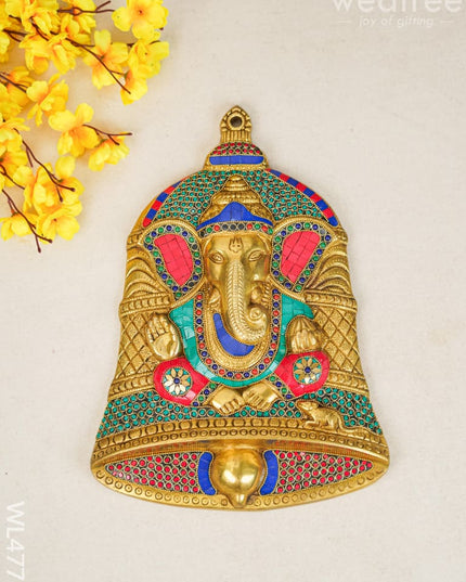 Brass Balaji Wall Hanging With Stone Work - 15 Inch Wl4778