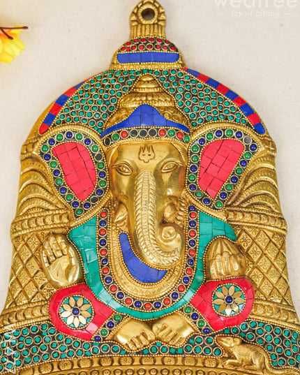Brass Balaji Wall Hanging With Stone Work - 15 Inch Wl4778
