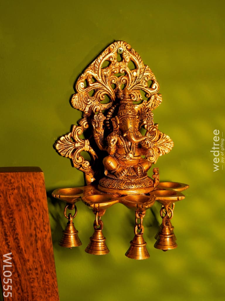 Brass Ganesha Wall Hanging - Wl0555 Diya
