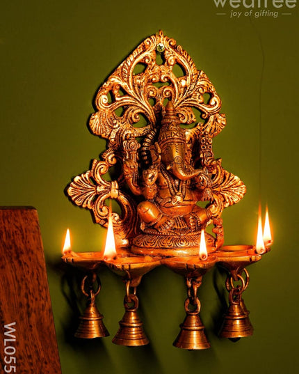 Brass Ganesha Wall Hanging - Wl0555 Diya