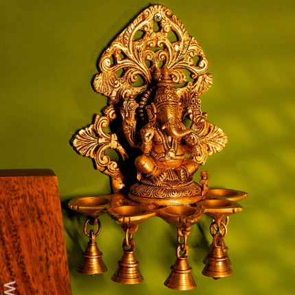 Brass Ganesha Wall Hanging - Wl0555 Diya