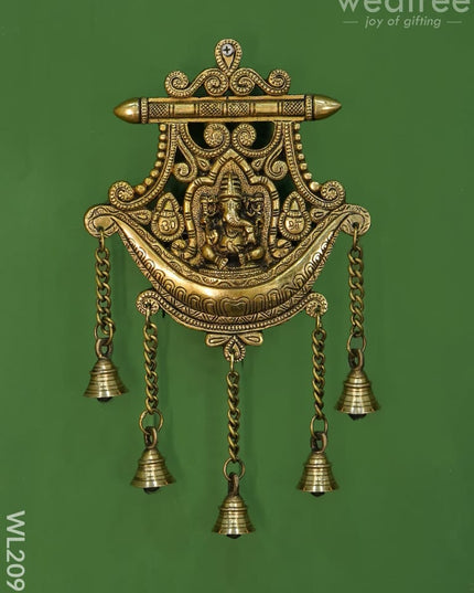 Brass Ganesha Wall Hanging - Wl2091 Diya