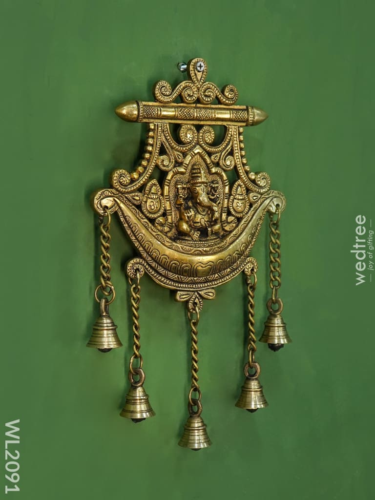 Brass Ganesha Wall Hanging - Wl2091 Diya