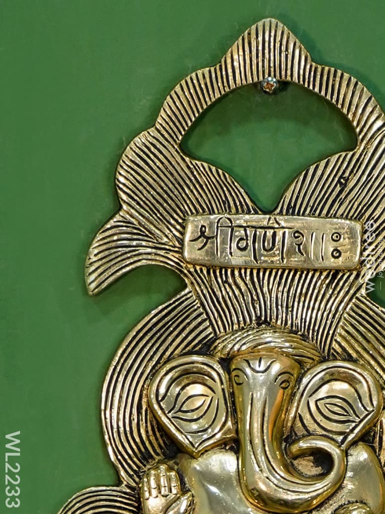 Brass Ganesha Wall Hanging - Wl2233 Figurines
