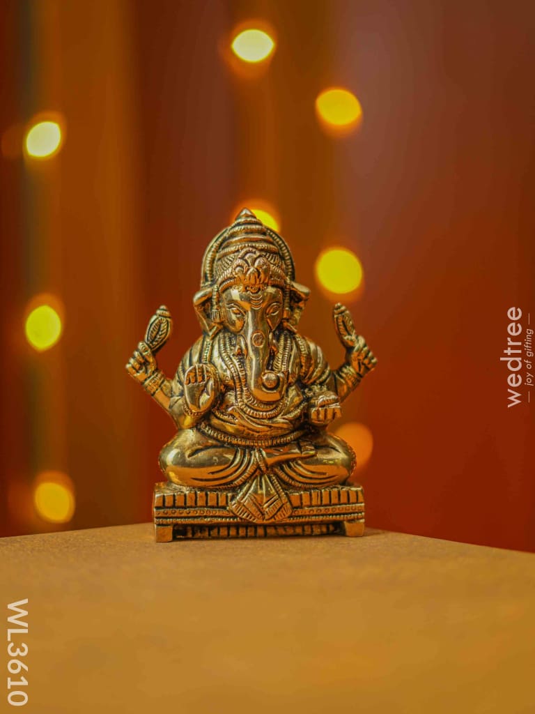 Brass Ganesha Wall Hanging - Wl3610 Figurines