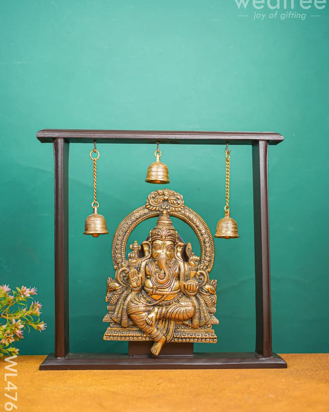 Brass Ganesha With Wooden Frame - Wl4767 Frames