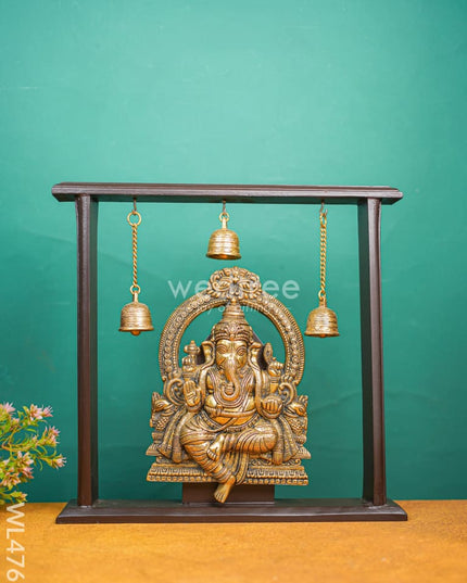 Brass Ganesha With Wooden Frame - Wl4767 Frames