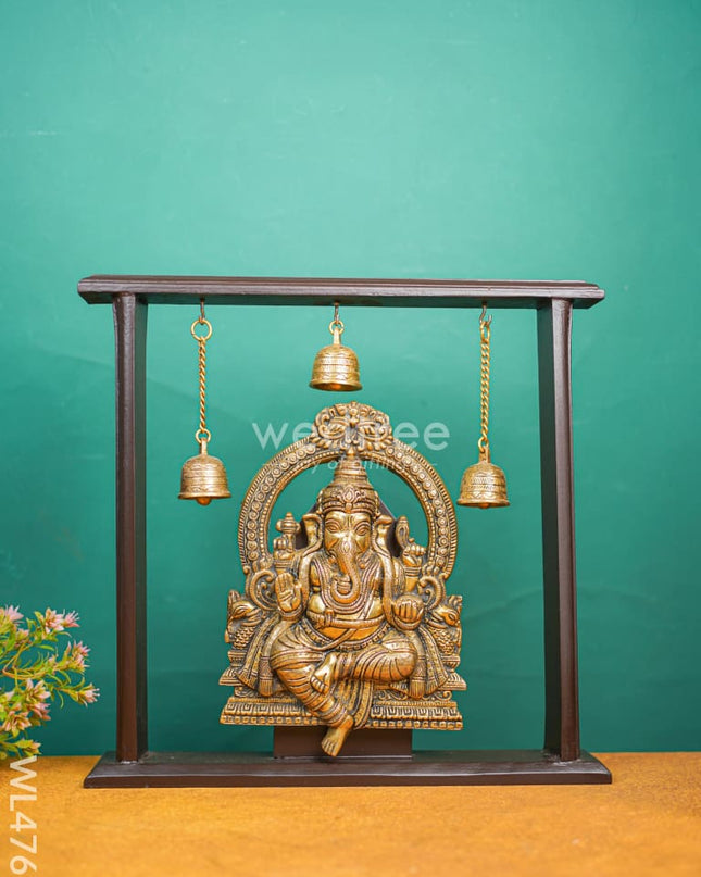 Brass Ganesha With Wooden Frame - Wl4767 Frames