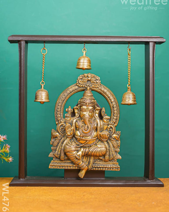 Brass Ganesha With Wooden Frame - Wl4767 Frames