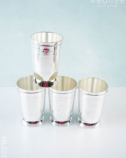 Brass Glass Set with Tray - WL2222 - Brass Utility