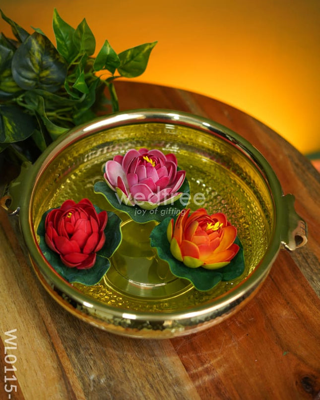 Brass Hammered Urli - Wl0115 10Inches