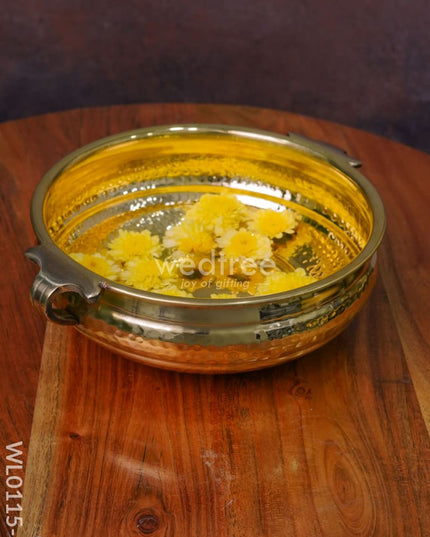 Brass Hammered Urli - Wl0115 8Inches