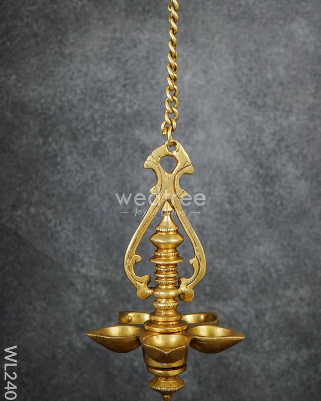 Brass Hanging 5 Face Diya - Wl2401