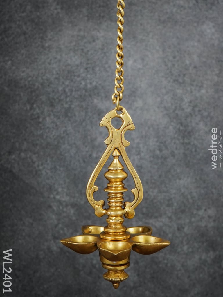 Brass Hanging 5 Face Diya - Wl2401