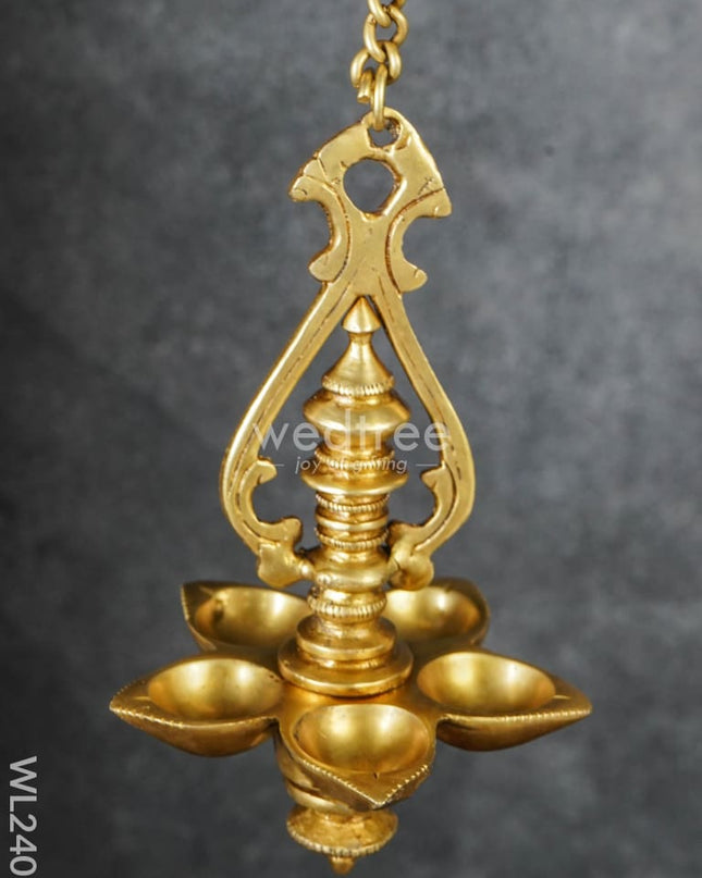 Brass Hanging 5 Face Diya - Wl2401