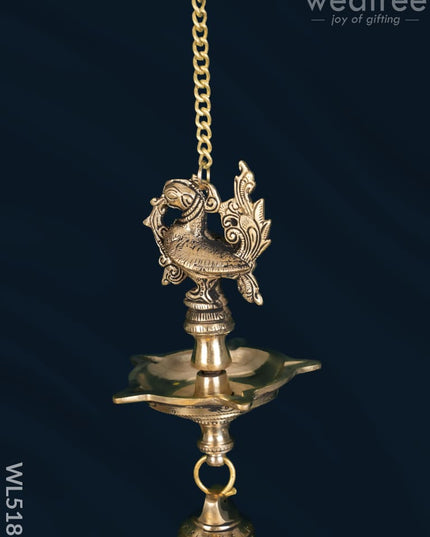 Brass Hanging Annapakshi Diya - 25 inch - WL5181 - Brass Diya
