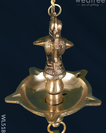 Brass Hanging Annapakshi Diya - 25 inch - WL5181 - Brass Diya