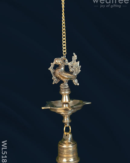 Brass Hanging Annapakshi Diya - 25 inch - WL5181 - Brass Diya