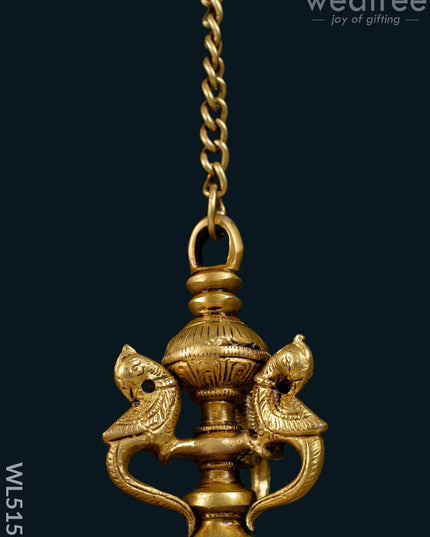 Brass Hanging Annapakshi Diya - 32 inch - WL5155 - Brass Diya