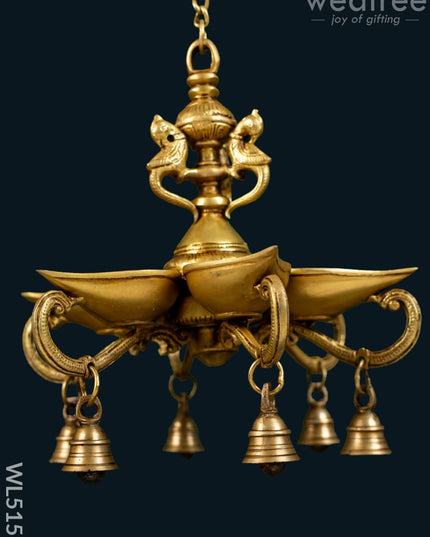Brass Hanging Annapakshi Diya - 32 inch - WL5155 - Brass Diya