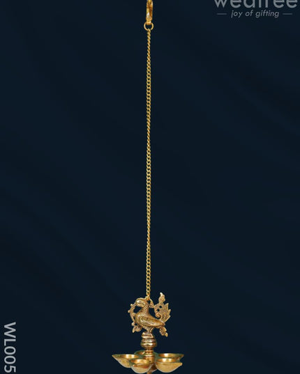 Brass Hanging Annapakshi Five-Face Diya - WL0057 - Brass Diya