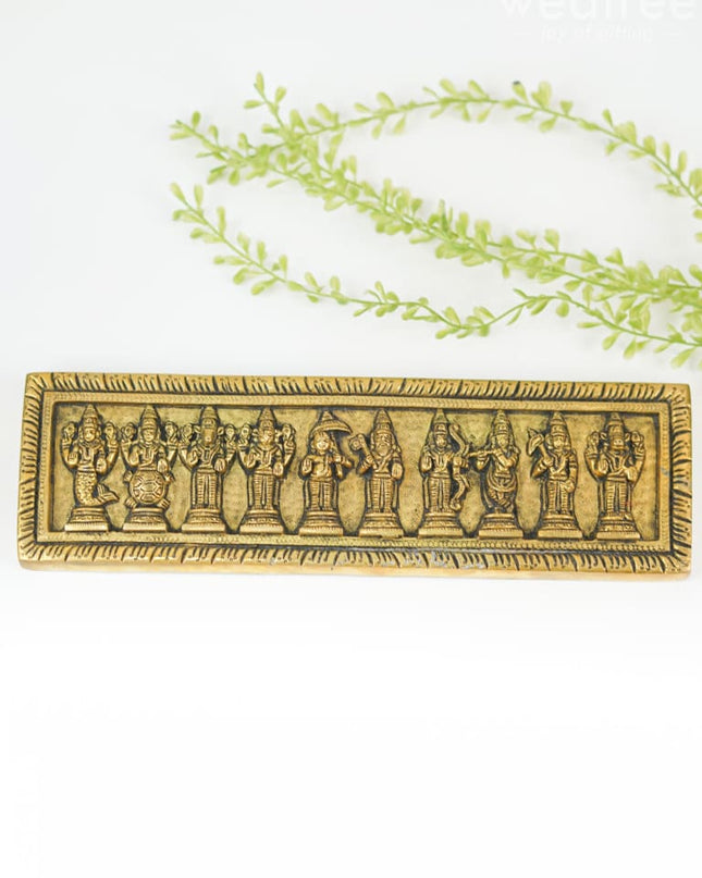 Brass Hanging Dasavathar Frame - Wl2537 Wall