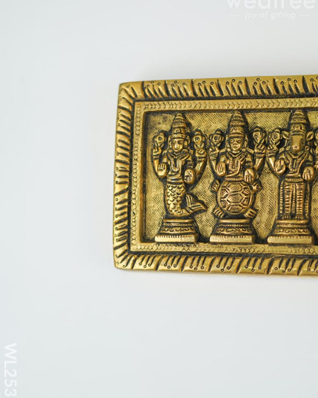 Brass Hanging Dasavathar Frame - Wl2537 Wall