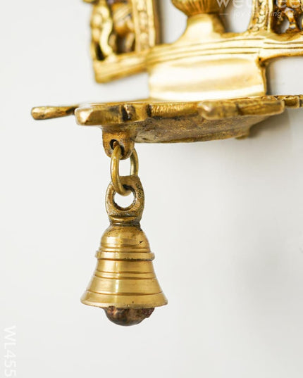Brass Ganesha Diya With Bell - Wl4552