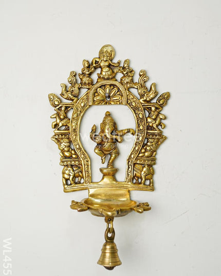 Brass Ganesha Diya With Bell - Wl4552