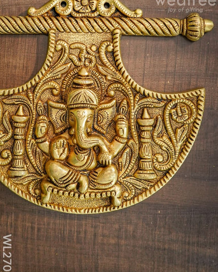 Brass Hanging Ganesha Fan - Wl2706 Figurines