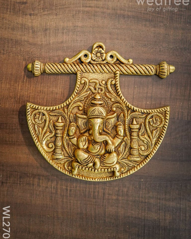 Brass Hanging Ganesha Fan - Wl2706 Figurines