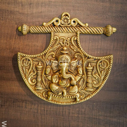 Brass Hanging Ganesha Fan - Wl2706 Figurines