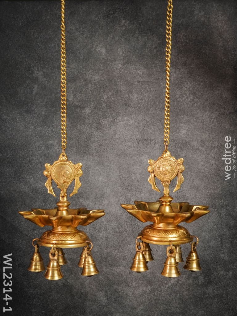 Brass Hanging Shank-Chakra Diya - Wl2314 1