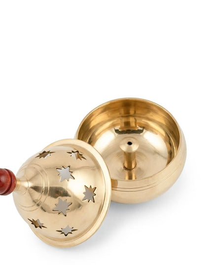 Brass Jali Akhand Diya - 4.5 inch - WL3835 - Brass Diya