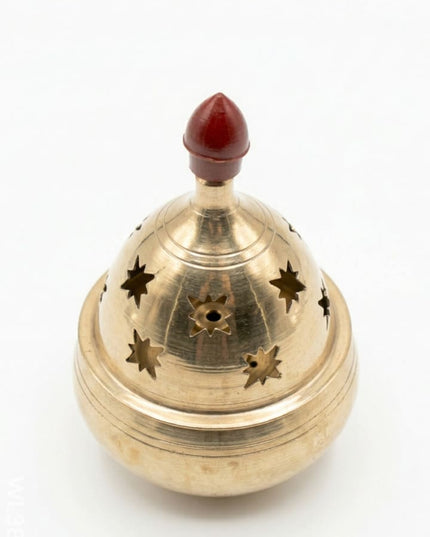 Brass Jali Akhand Diya - 4.5 inch - WL3835 - Brass Diya