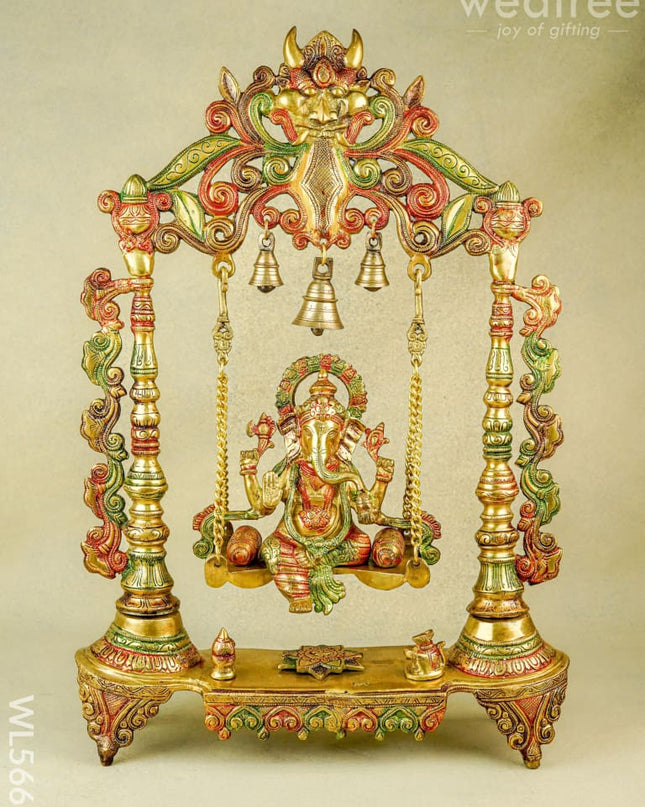Brass Jhoola Ganesha - 25 inch - WL5668 - Brass Figurines