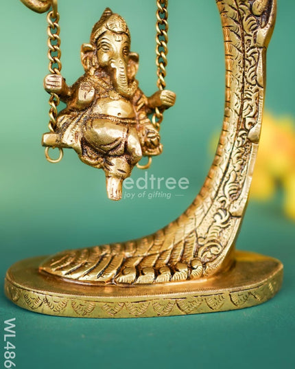Brass Jhoola Ganesha - 9 inch - WL4860 Brass Figurines