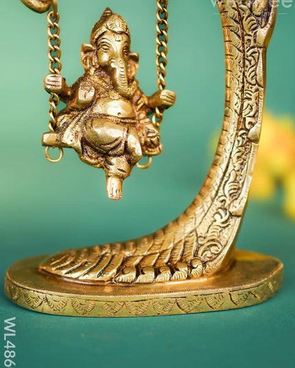 Brass Jhoola Ganesha - 9 inch - WL4860 Brass Figurines