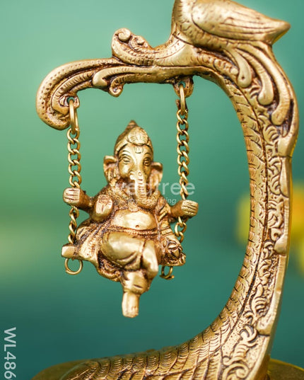 Brass Jhoola Ganesha - 9 inch - WL4860 Brass Figurines