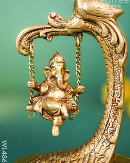 Brass Jhoola Ganesha - 9 inch - WL4860 Brass Figurines