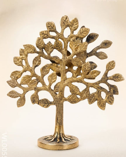 Brass Kalpavriksha Tree - Black Antique Finish - WL0055-2 - Brass Decor
